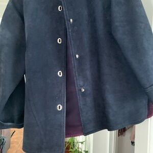 Blue suede jacket
